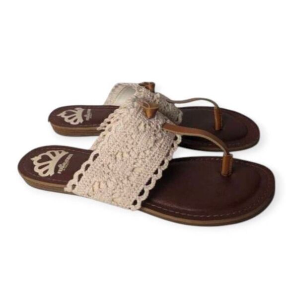 FERGALICIOUS BY FERGIE Crochet Knit Sandals Size 6.5 - Picture 5 of 6